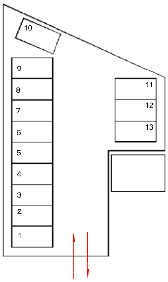 すえひろパーク前砂の駐車配置図