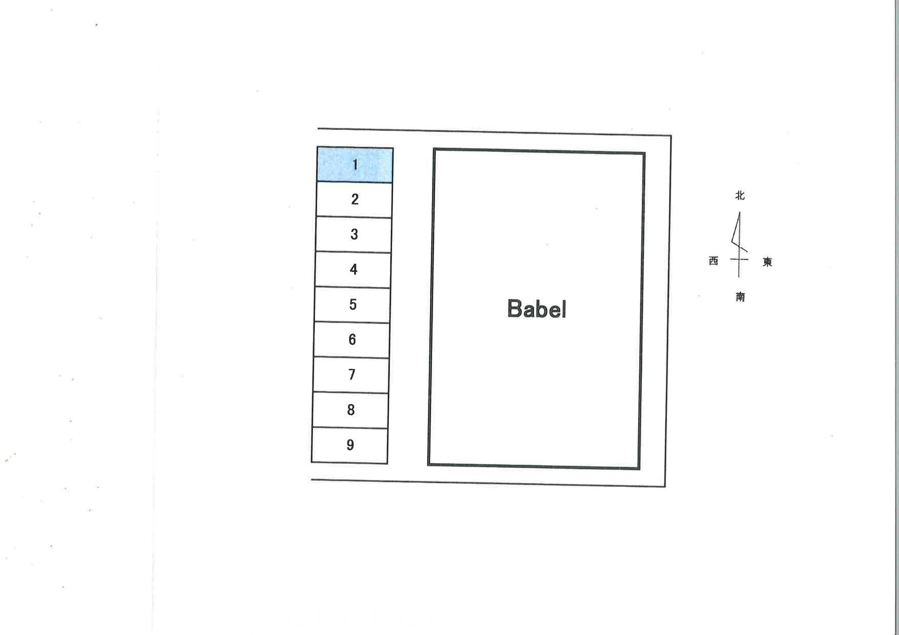 Babelパーキングの駐車配置図