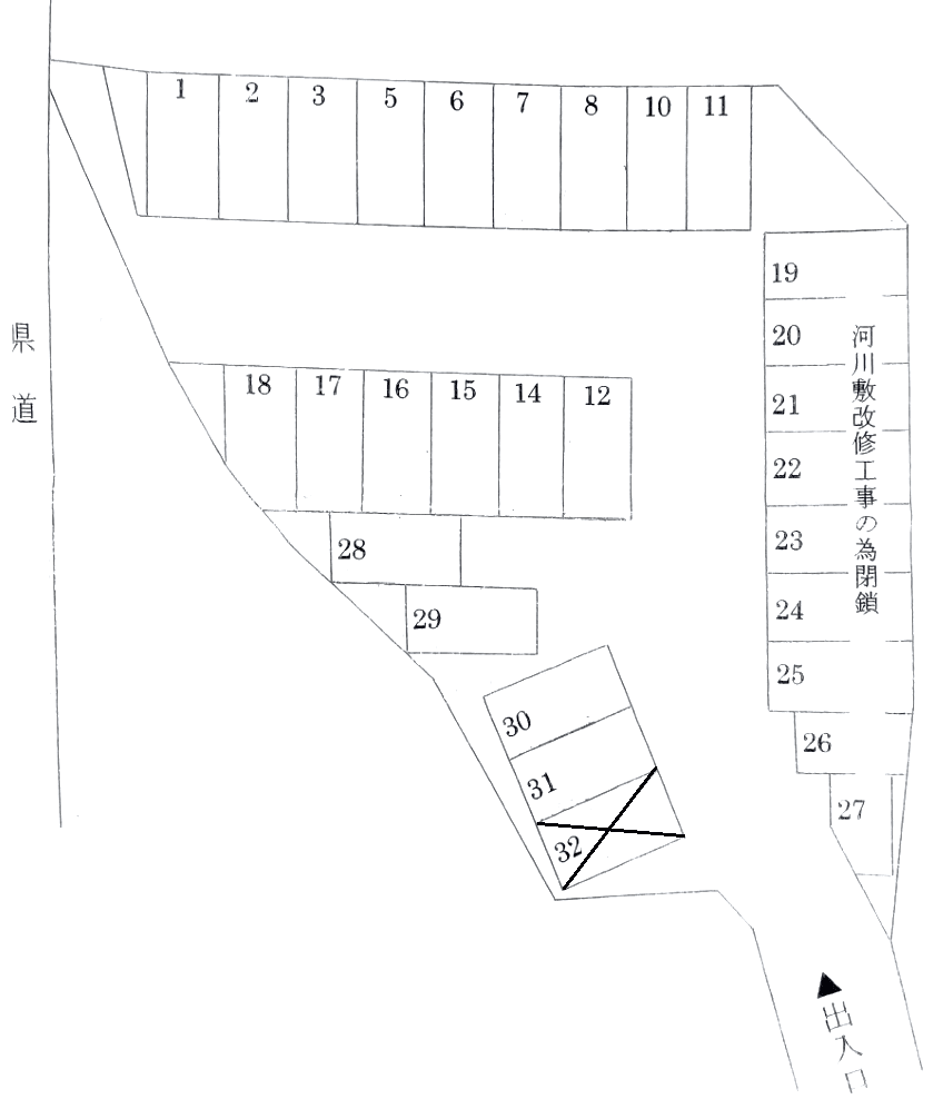 上郷町 森駐車場の駐車配置図