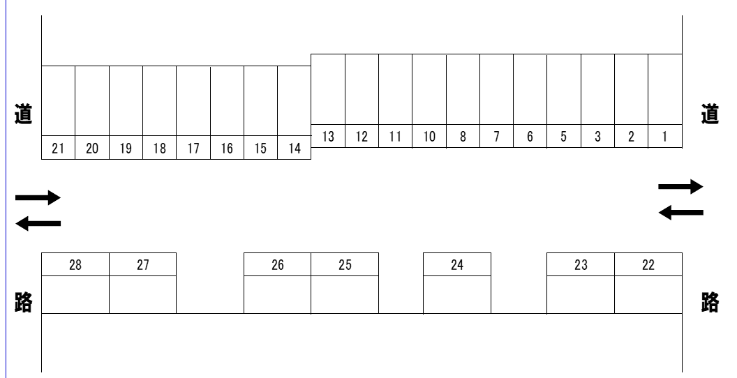 白浜TKパーキングの駐車配置図