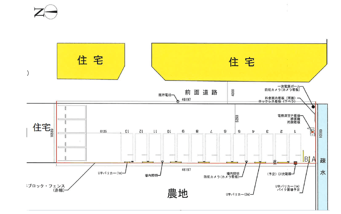 【バイク】Dパーキング橋の内3丁目第1の駐車配置図