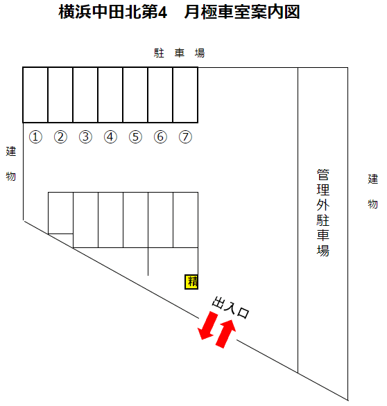 横浜中田北第4の駐車配置図
