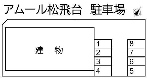 アムール松飛台 駐車場の駐車配置図