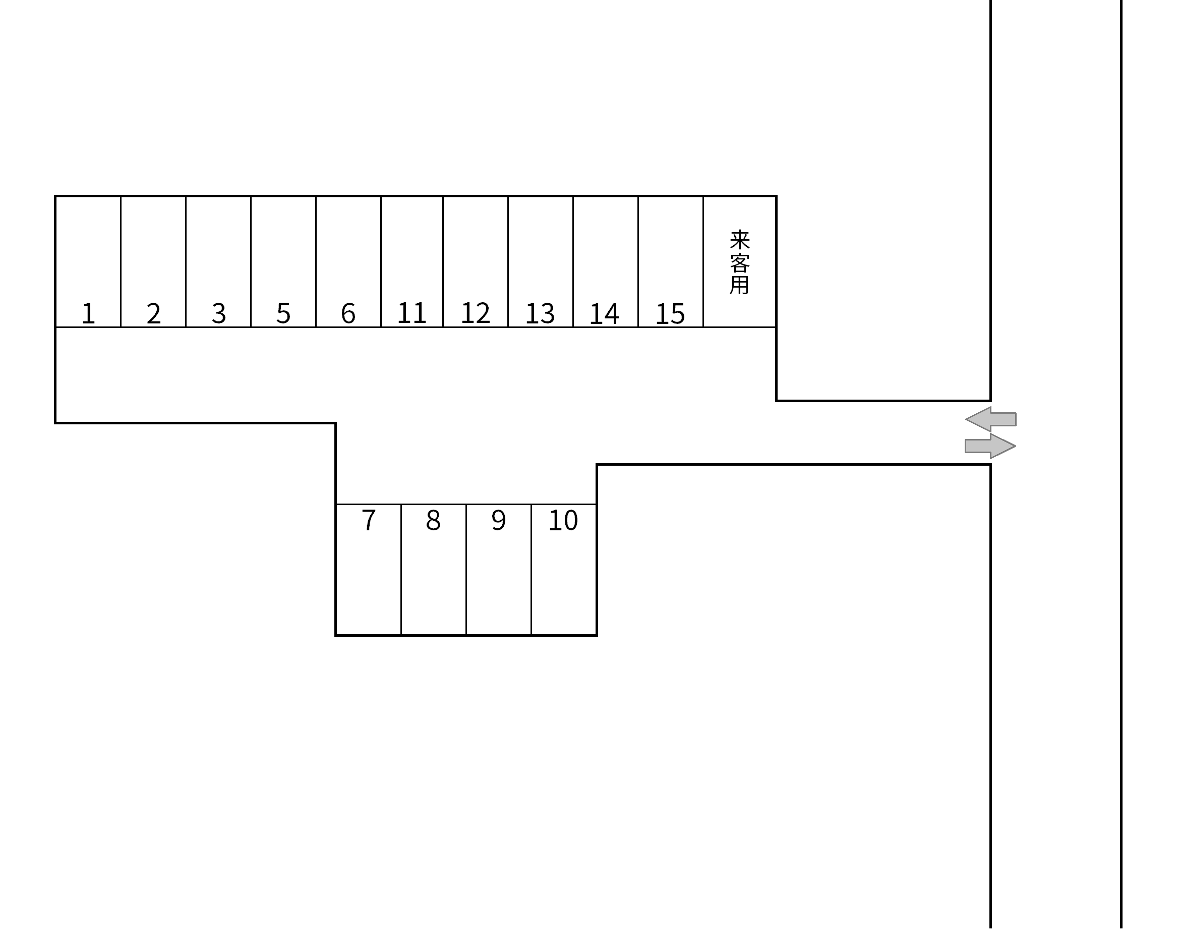 第2IHガレージの駐車配置図