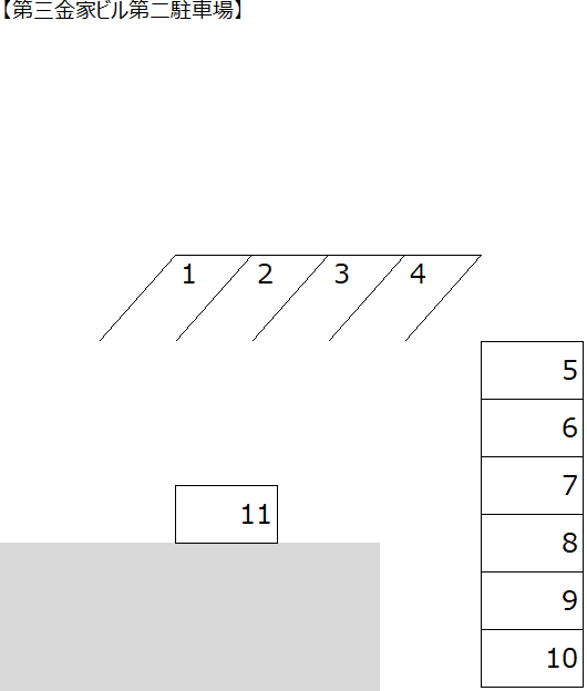 第三金家ビル第二駐車場の駐車配置図