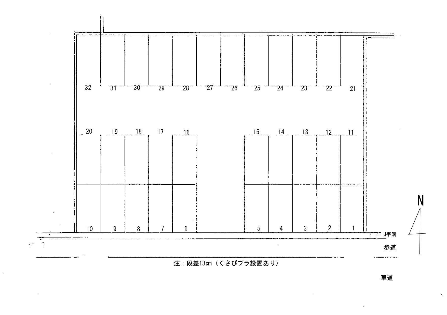 江越1丁目FF月極駐車場の駐車配置図