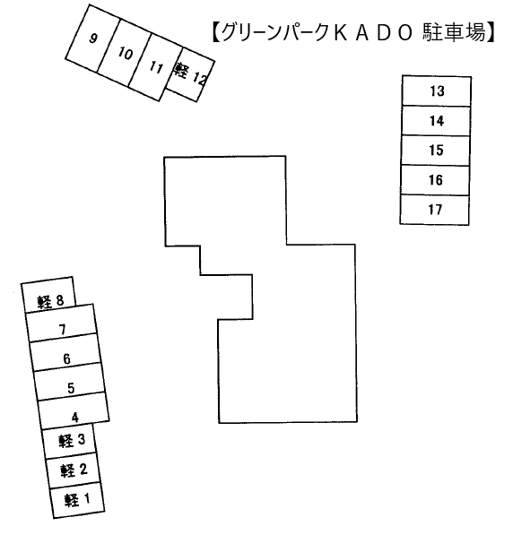 グリーンパーク・KADOの駐車配置図