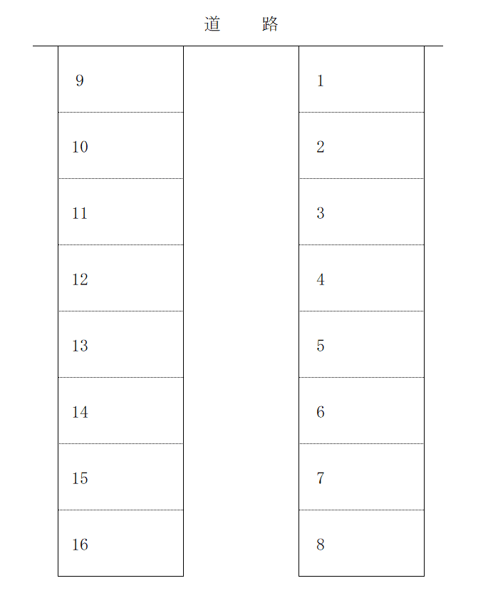 湊入船パーキングの駐車配置図