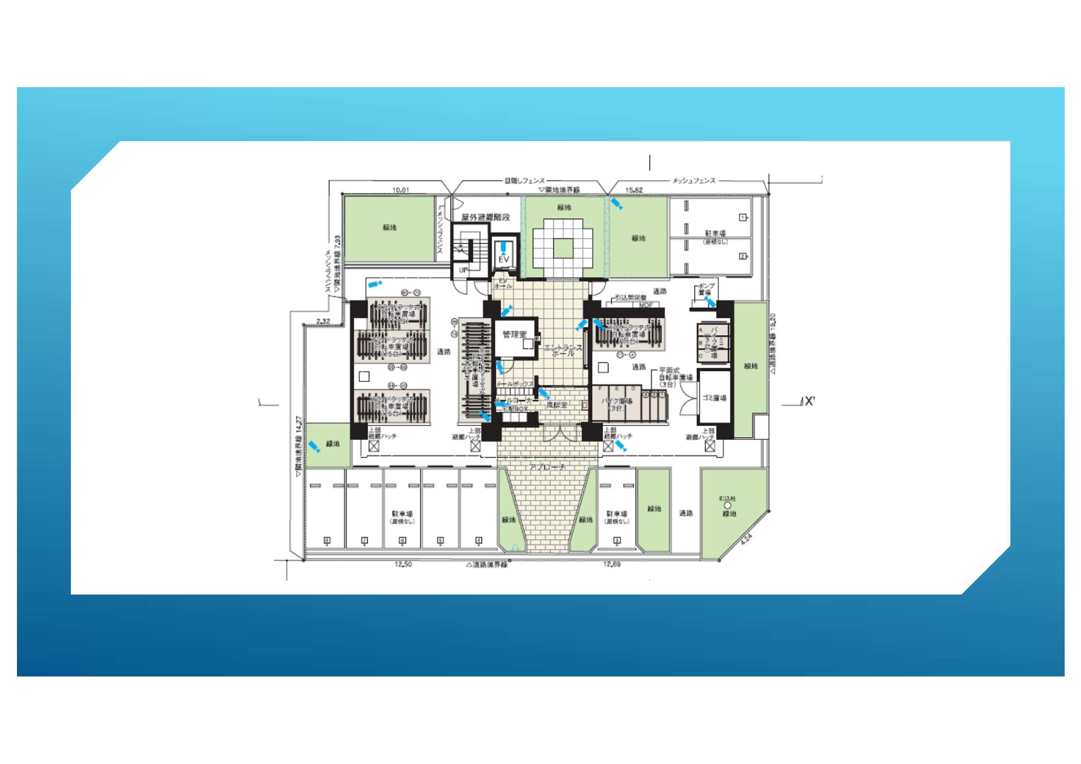 桑津2丁目駐車場の駐車配置図