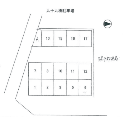 九十九橋駐車場の駐車配置図