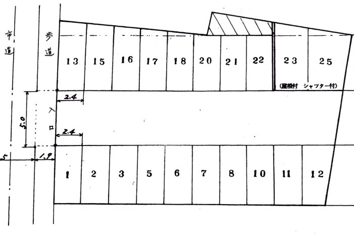 和光モータープールの駐車配置図