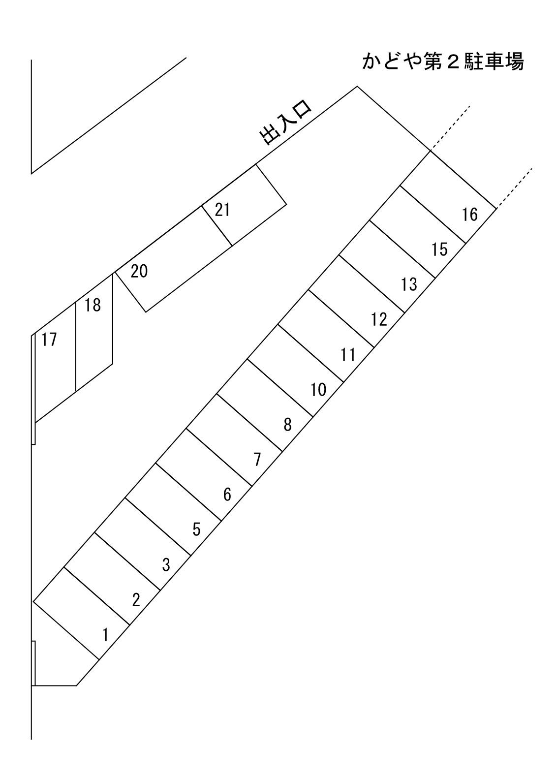 かどや第2駐車場の駐車配置図