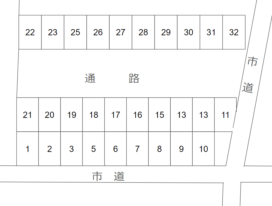 根岸パーキングの駐車配置図