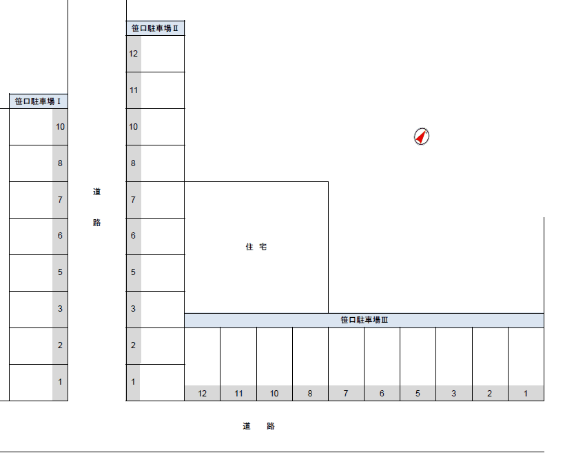 笹口駐車場Ⅰの駐車配置図