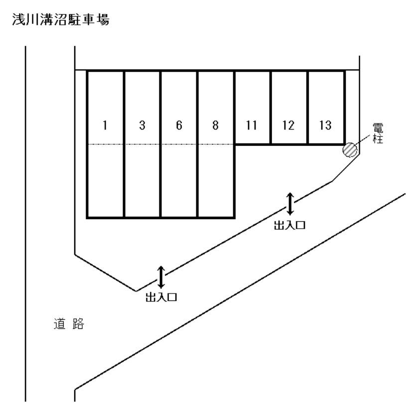 浅川溝沼駐車場の駐車配置図