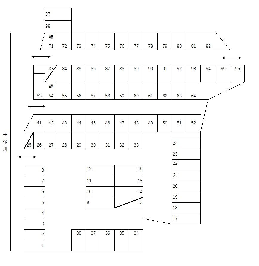 第一駐車場の駐車配置図