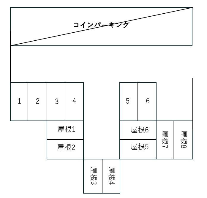 竹の塚ハイツ駐車場の駐車配置図