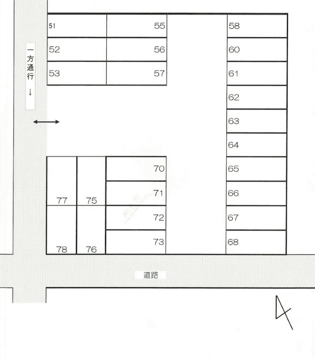 青山小坂第二パーキングの駐車配置図