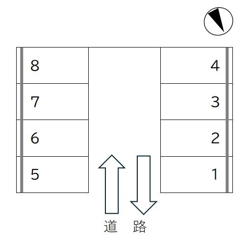 福沢町関屋駐車場の駐車配置図