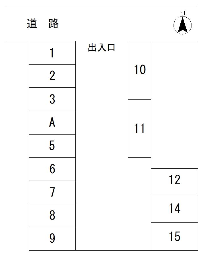 相原南駐車場の駐車配置図