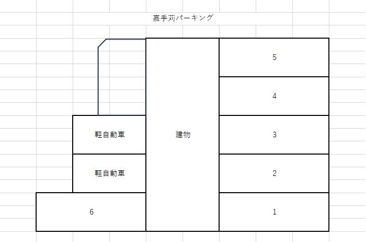 嘉手苅パーキングの駐車配置図