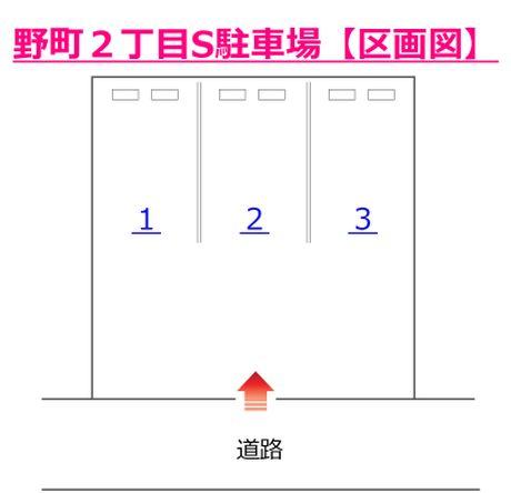 野町2丁目S駐車場の駐車配置図