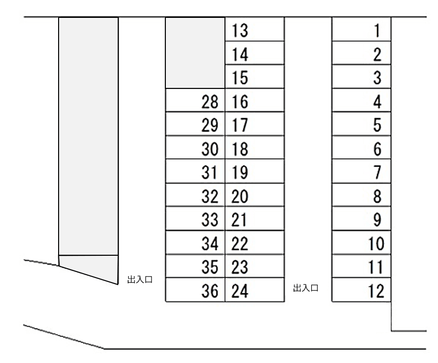 No.20 森七向陽町 駐車場の駐車配置図