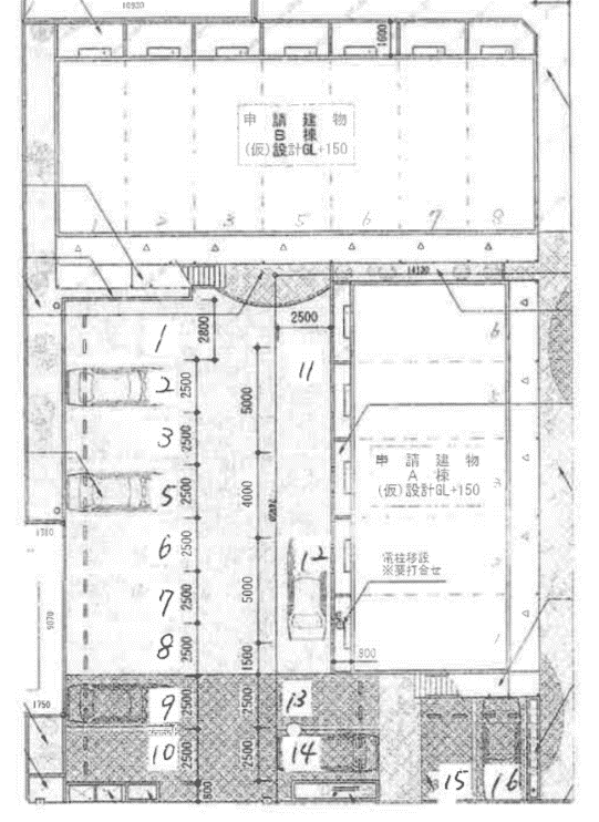 Blanc fleurの駐車配置図