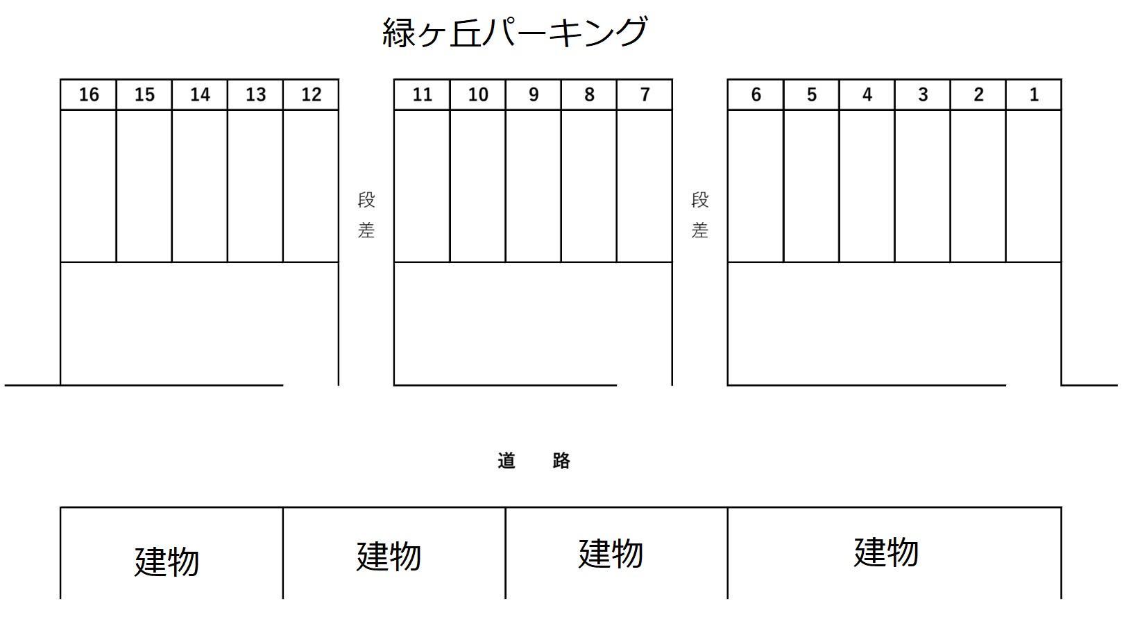 緑ヶ丘パーキングの駐車配置図