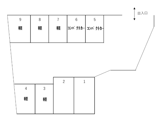 杉山駐車場の駐車配置図