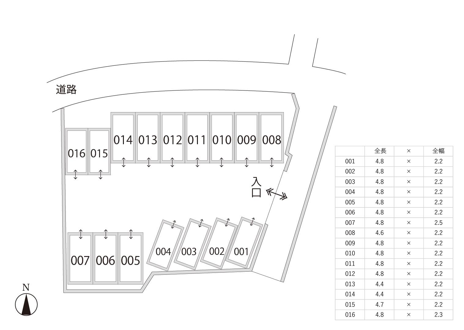 【934】河合駐車場の駐車配置図