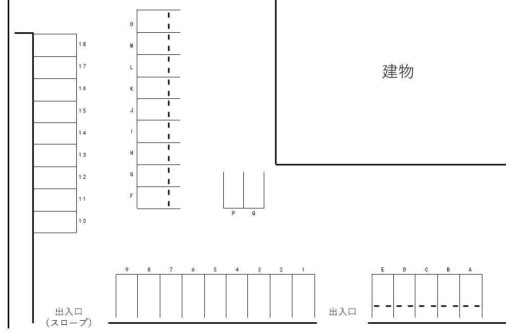 塩尻交換所の駐車配置図