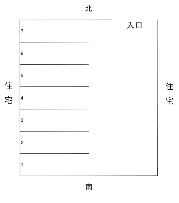 加藤様駐車場の駐車配置図
