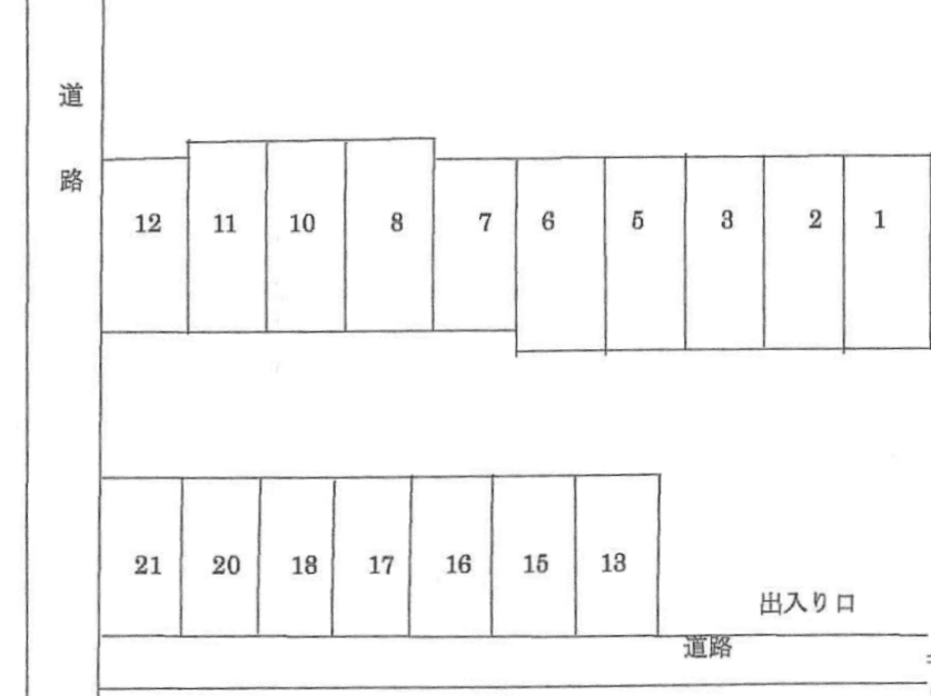 深草伊東ガレージの駐車配置図