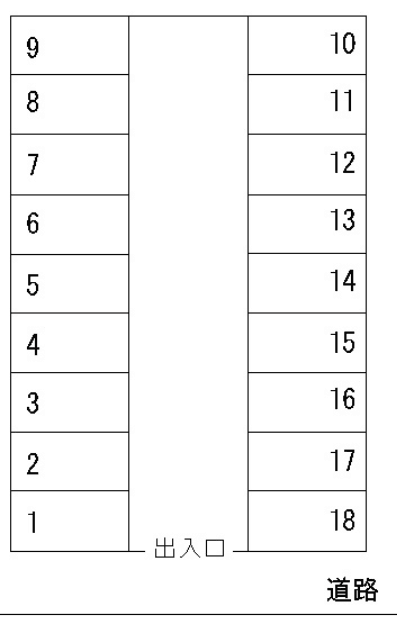 出縄駐車場の駐車配置図