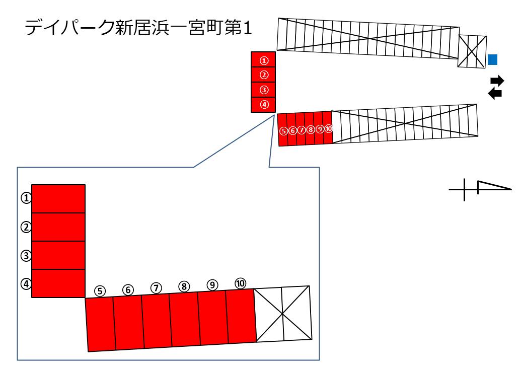 デイパーク新居浜一宮町第1の駐車配置図