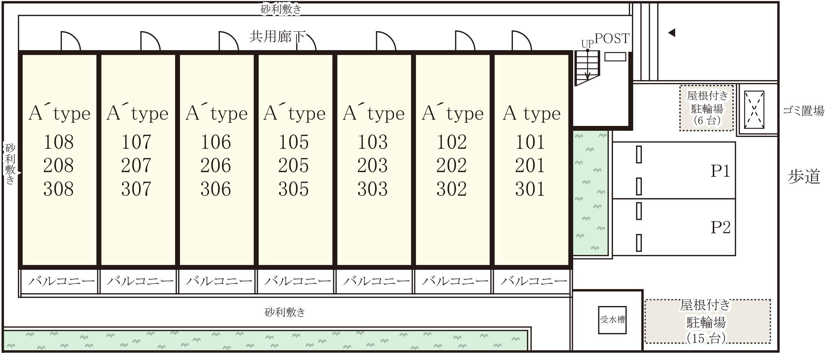 リブリ・YKBA北戸田駐車場の駐車配置図