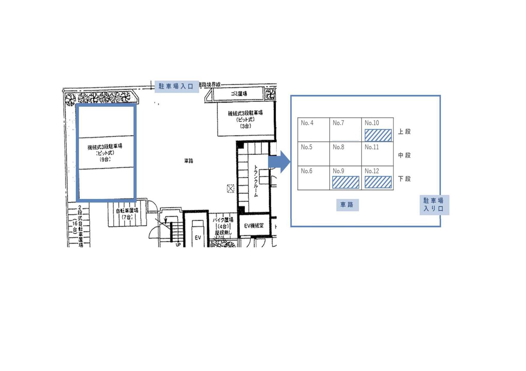 魚崎北町4丁目駐車場の駐車配置図