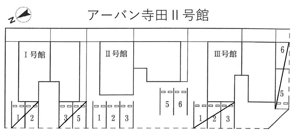 アーバン寺田Ⅱ号館の駐車配置図