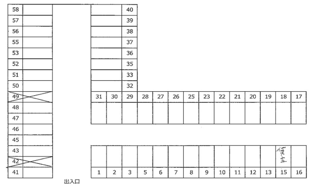 城町杉浦駐車場の駐車配置図
