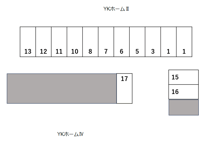 YKホームⅡの駐車配置図