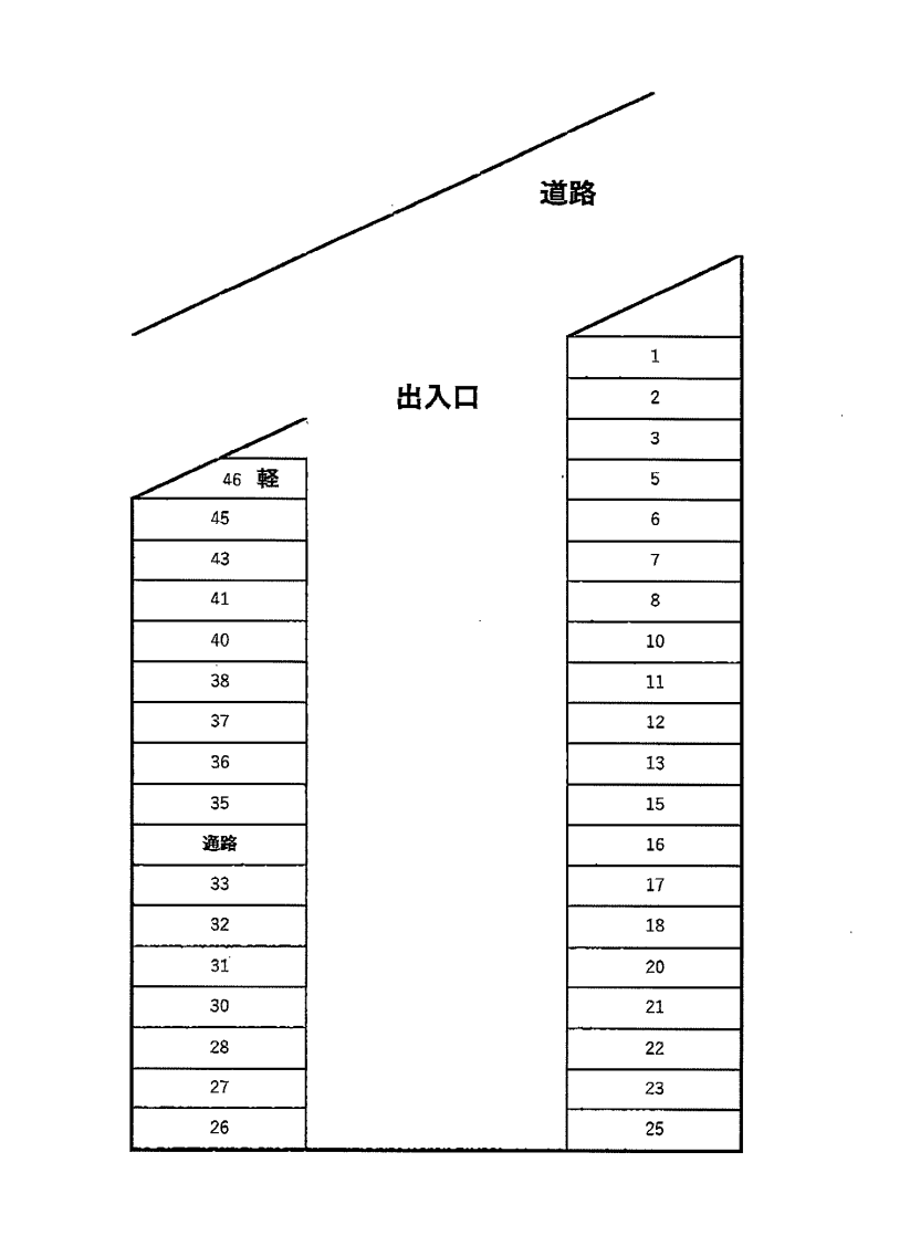 新松戸2300151駐車場の駐車配置図