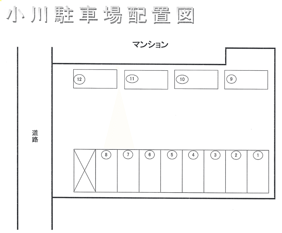 小川駐車場の駐車配置図