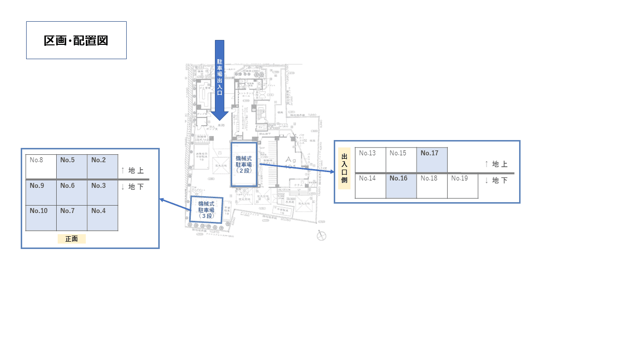成田東四丁目駐車場の駐車配置図