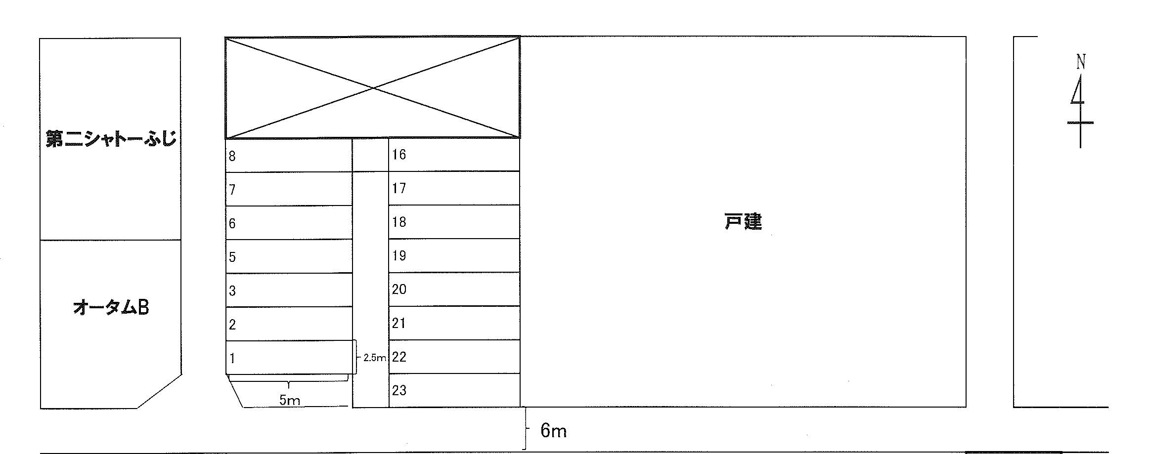 五番館横駐車場の駐車配置図
