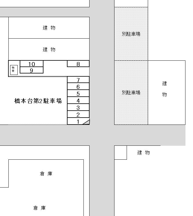 橋本台第2駐車場の駐車配置図