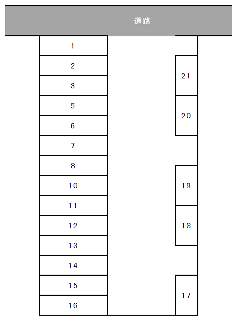 岩吉3丁目駐車場の駐車配置図