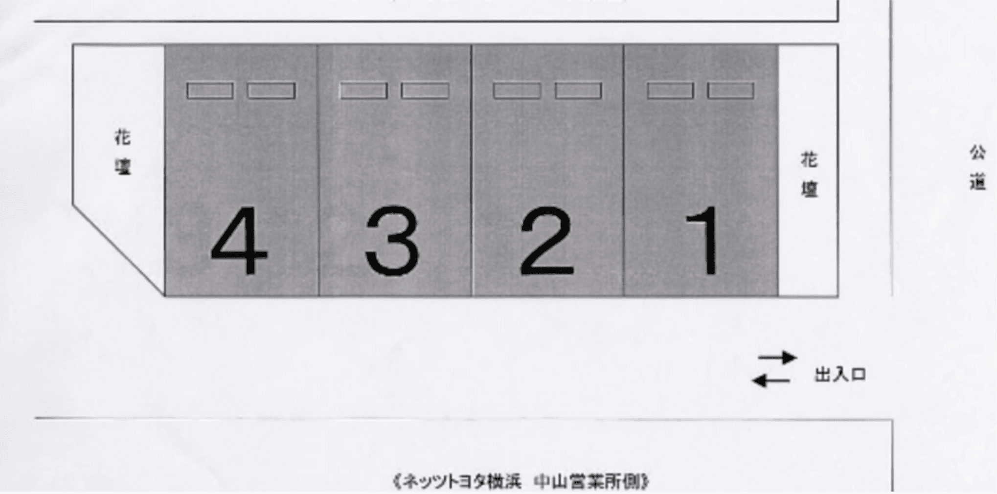 横浜中山駐車場の駐車配置図
