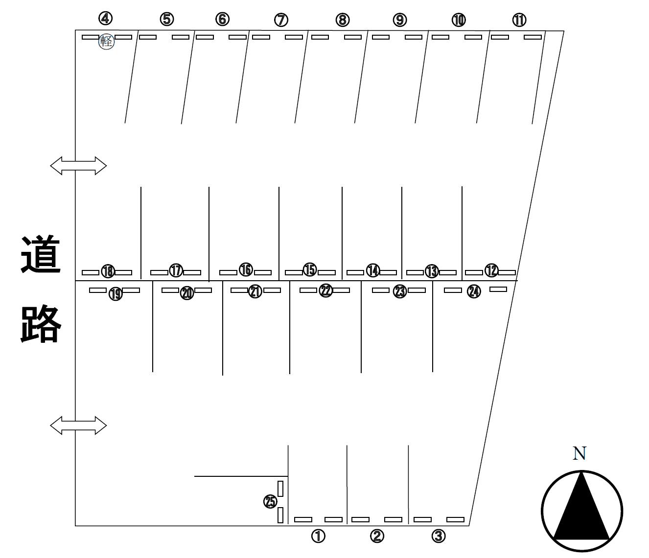 ISパーキングの駐車配置図