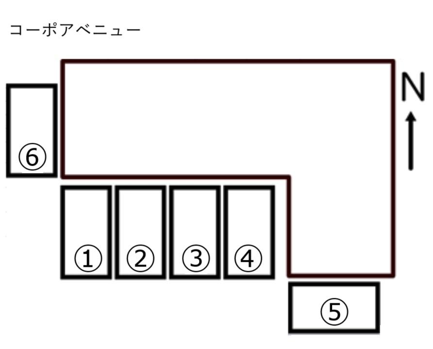 コーポアベニューの駐車配置図